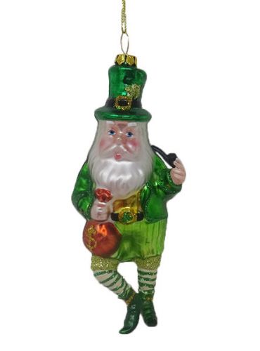 6IN Irish Santa w/Bag Orn