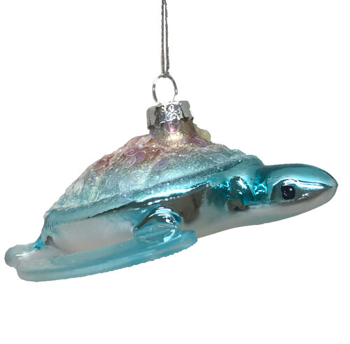 Teal Turtle Orn