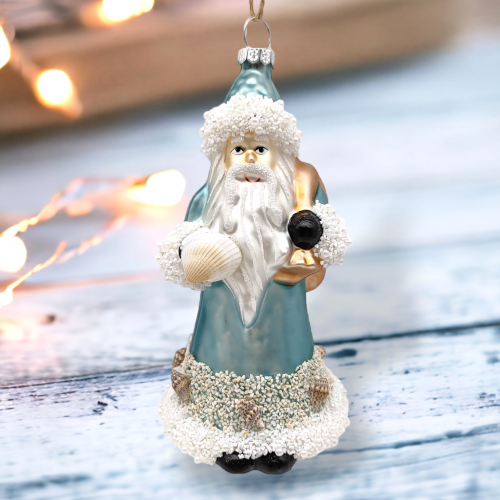 Blue Santa w/Starfish Orn