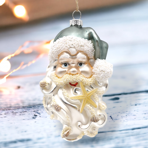 Coastal Santa Head Orn - Back in Stock 9/15/2023