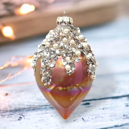 Salmon Teardrop w/Gold Beads - Back in Stock 10/5/2023
