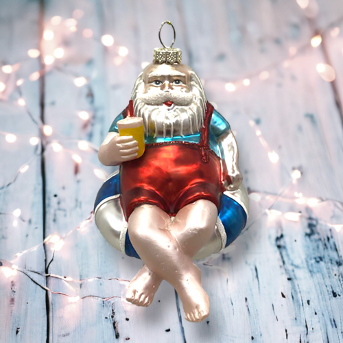 Santa on Float w/Drink Orn - Back in Stock 9/15/2023