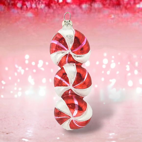 Red/White Candy Swirl Orn