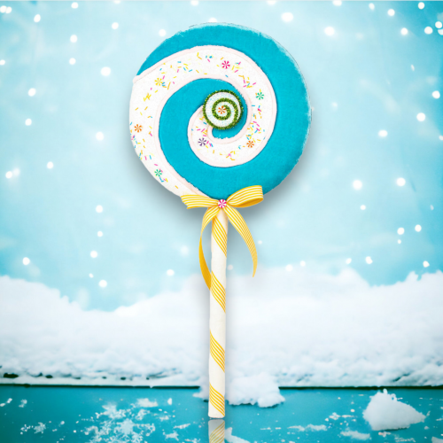 33.5in Blue Candy Swirl Lollipop Pick Min/2