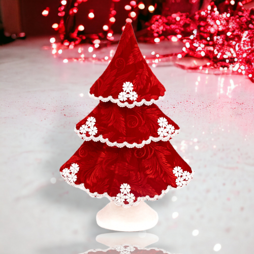 23" Red/Lace Tiered Tree