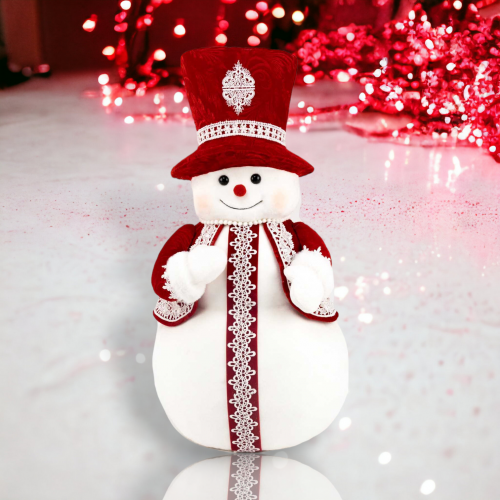 25.5" Red/Lace Snowman