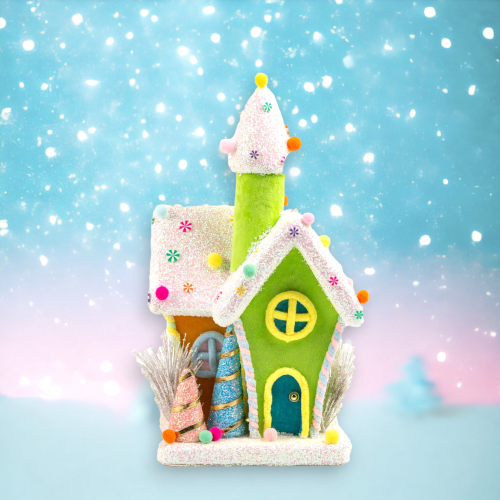 15.75" Green Candy House