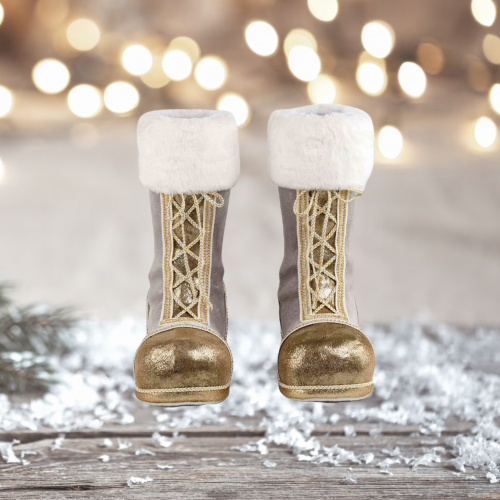 15" Gold Santa Boots - Back in Stock 9/15/2023