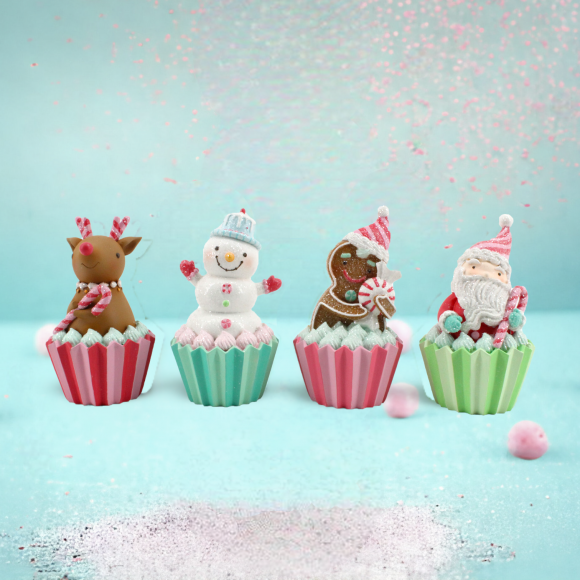 4 Asst Cupcake Characters - IN STOCK