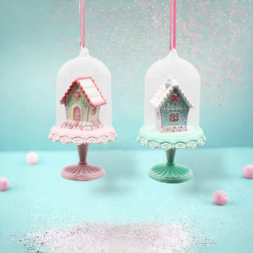 2 Asst Candy House Orn