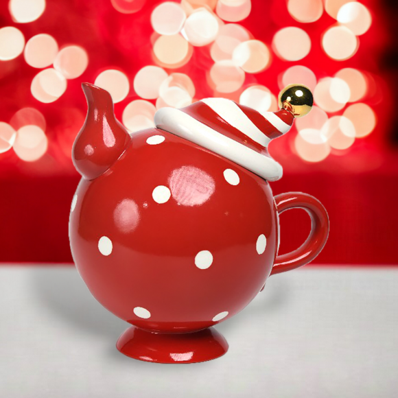 Red/White Teapot - IN STOCK