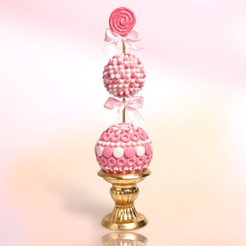 28" Pink / Gold Candy Topiary