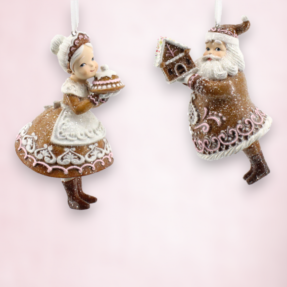 2 Asst Santa/Mrs. Claus Gingerbread - LIMITED IN STOCK - DUE JULY 2025