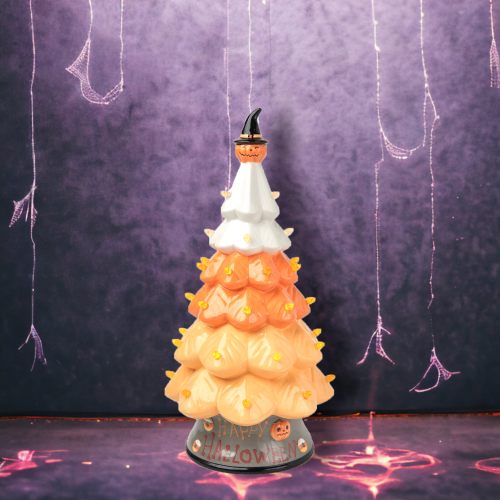 14in Candy Corn Tree w/LED Lights