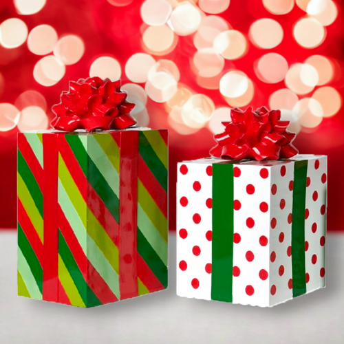 Set of 2 Gift Boxes Decor