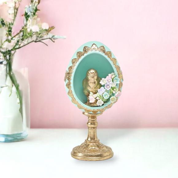 Teal Egg w/Gold Chick