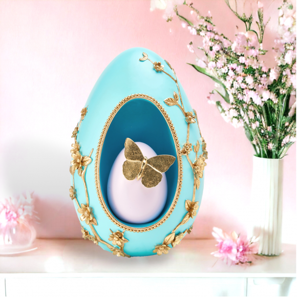 Teal Egg w/Butterfly Inside