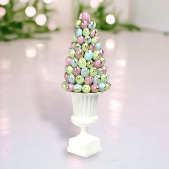 Pastel Egg Tree w/Wht Base
