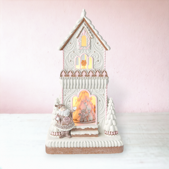 18" Gingerbread Cookie House w/LED Music - IN STOCK