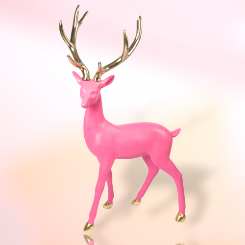 Pink Standing Deer