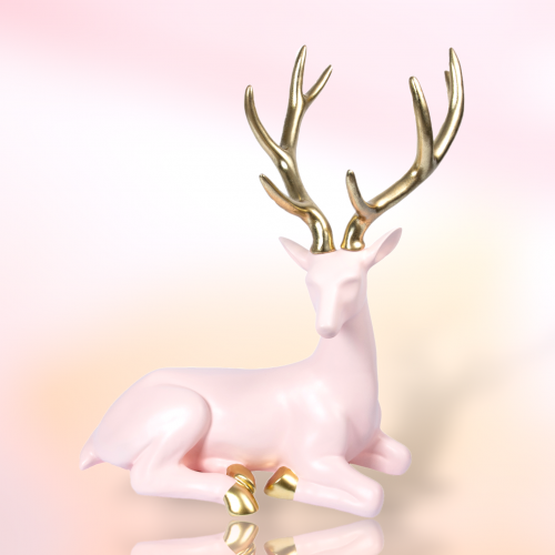 Lt Pink Sitting Deer