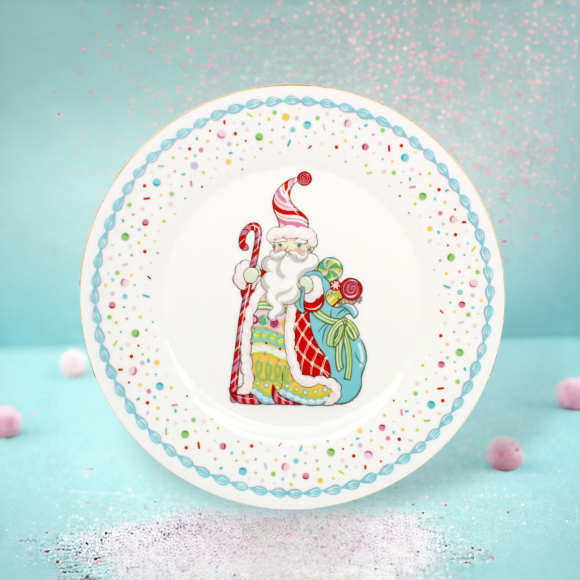 Candy Santa Dinner Plate - IN STOCK