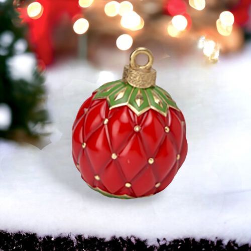 9"Red LED Bauble Decor
