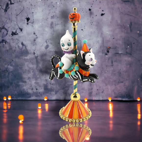 11" Ghost on Cat Carousel