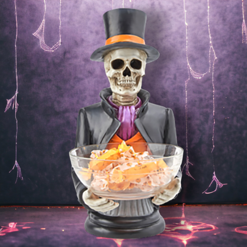 20" Skeleton Butler w/Candy Bowl