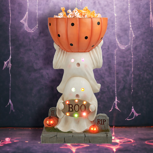 29" LED Stacked Ghost w/Candy Bowl