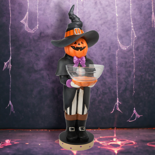 40" Jack O Lattern Butler w/Candy Bowl