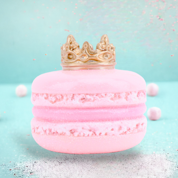 Pink Macaron w/Gold Crown Orn