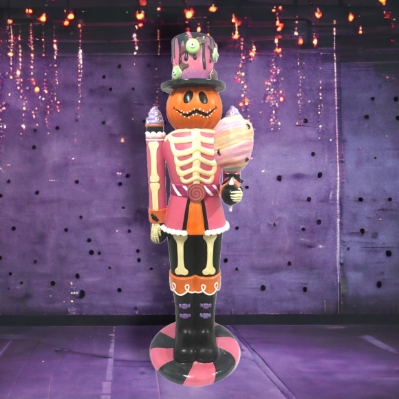 60" Pumpkin Nutcracker w/Cotton Candy Display