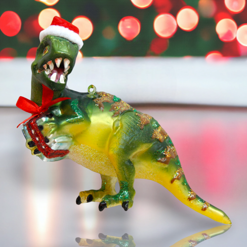 Glass Dinosaur Ornament
