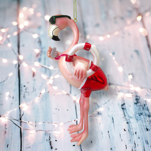 6" Lifeguard Flamingo Orn
