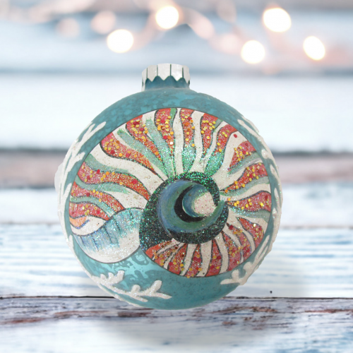 100mm Blue Nautilus Orn