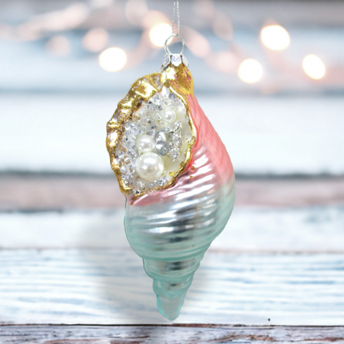 Metallic Spiral Shell Orn