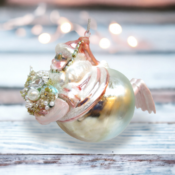 Pastel Plump Santa Swimming Orn