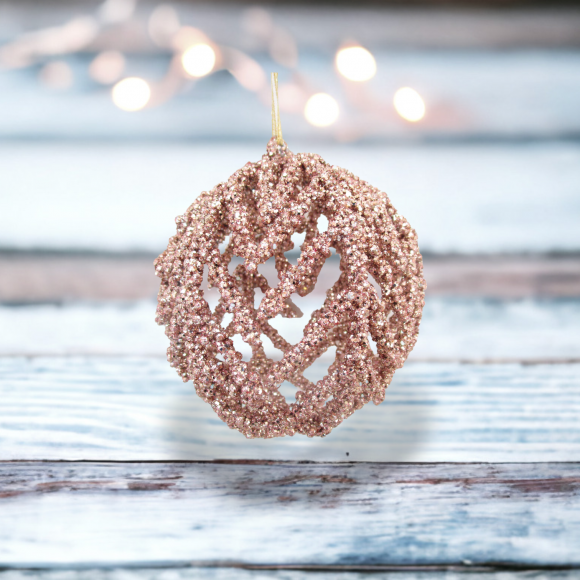 100mm Pink Coral Ball Orn