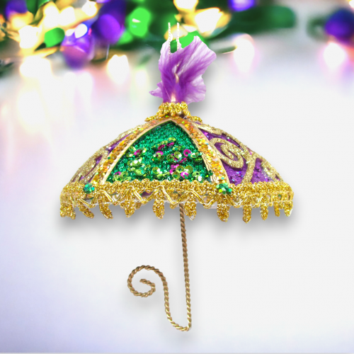 Mardi Gras Umbrella Orn