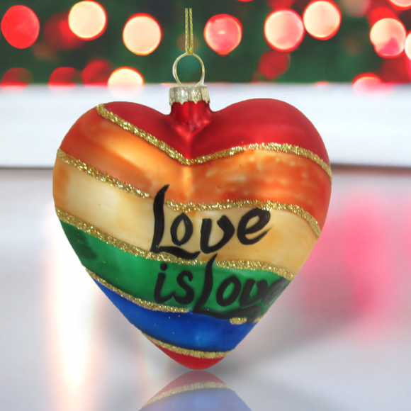 Heart Love is Love Rainbow Orn