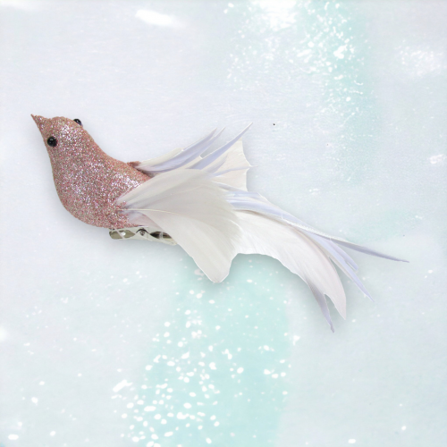 Pink Glitter Bird Clip