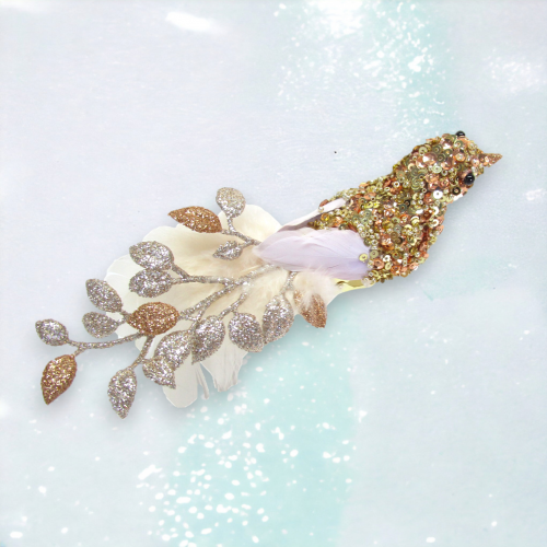 Gold Glitter Bird Clip