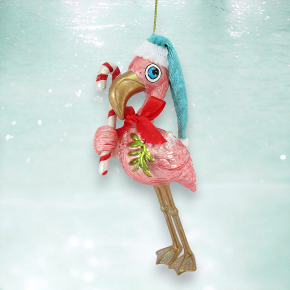 Flamingo w/Candy Cane Orn