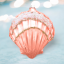 Coral Scallop Shell Orn Min/6