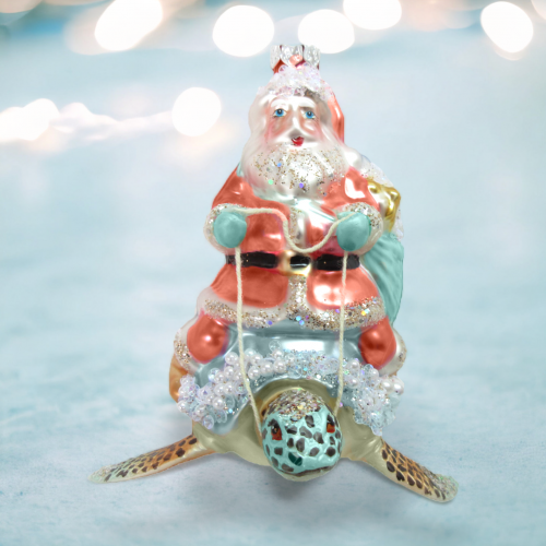 Santa on Sea Turtle Orn Min/6