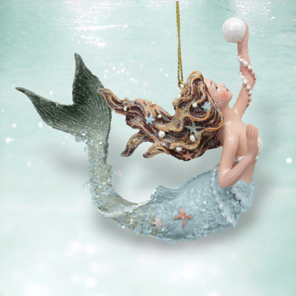 Blue Mermaid w/ Pearl Orn Min/12