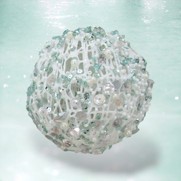 Blue String Ball Orn Min/6