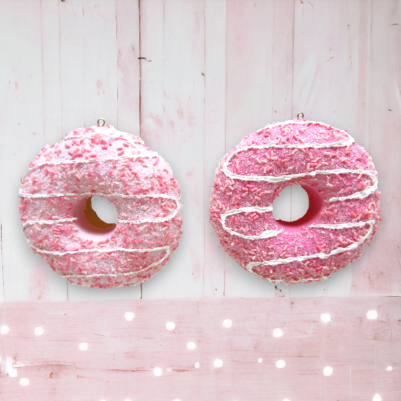 2 Asst Pink Donuts Orn Min/12 - IN STOCK