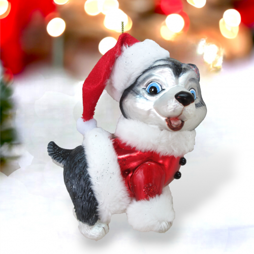 Husky in Santa Suit Orn Min/6